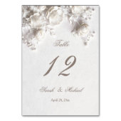 White Sculptured Flowers Wedding   Kaart (Achterkant)