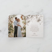 White Sculptured Flowers |  Wedding Photo  Bedankkaart (Binnen)