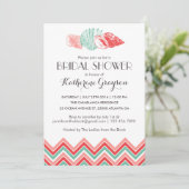 White Sea Shells Beach Bridal Shower Invitation Kaart (Staand voorkant)