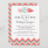 White Sea Shells Beach Bridal Shower Invitation Kaart (Voorkant / Achterkant)
