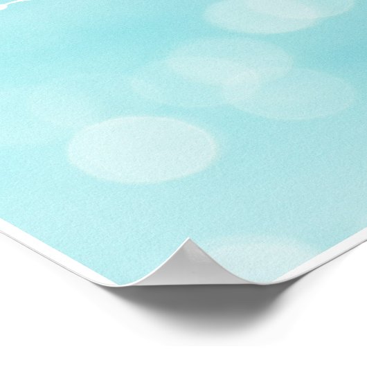 White Seagulls and Blue Bokeh Semi Abstract Beach Poster (Hoek)