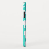 White Seahorse on Turquoise Case-Mate iPhone Case (Achterkant/rechts)