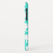 White Seahorse on Turquoise Case-Mate iPhone Case (Achterkant/links)