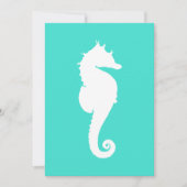 White Seahorse on Turquoise Kaart (Voorkant)