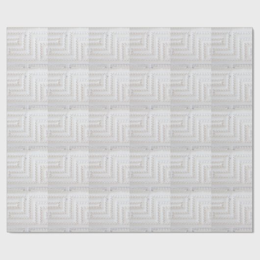 White Seams Faux Leather Cadeaupapier (Vlak)