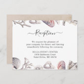 White Seashell Beach Sand Receptie Enclosure Kaart (Voorkant / Achterkant)