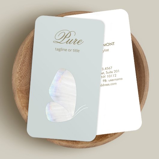 White Seashell Butterfly Beauty and Wellness Visitekaartje