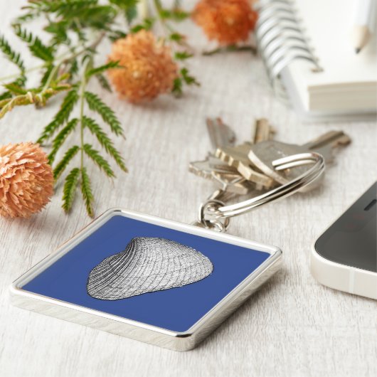 White Seashell Sleutelhanger (Zijkant)