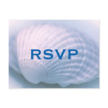 White Seashell Wedding RSVP Briefkaart