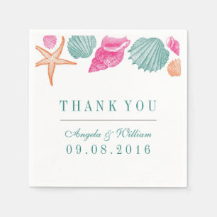 White Seashells Paper Napkin for Beach Wedding Servet
