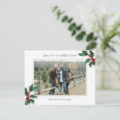 White Season's Greetings met kerstfoto's Feestdagenkaart (Staand voorkant)