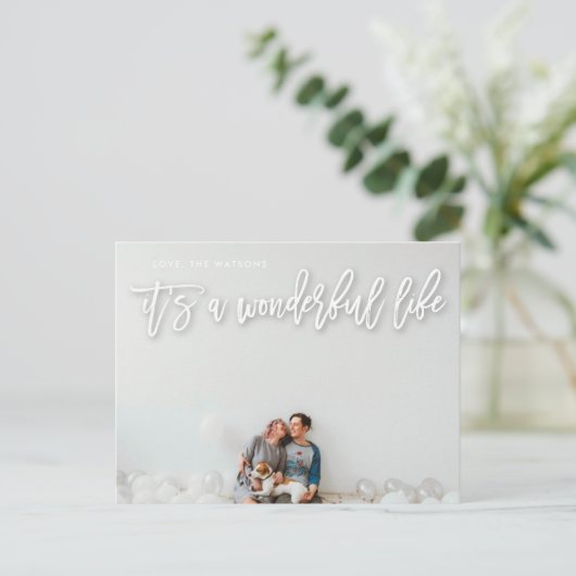 White Shadow Het is een prachtig leven Kerstmis Feestdagenkaart (Staand voorkant)