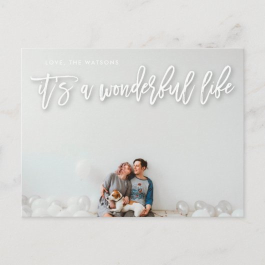 White Shadow Het is een prachtig leven Kerstmis Feestdagenkaart (Voorkant)