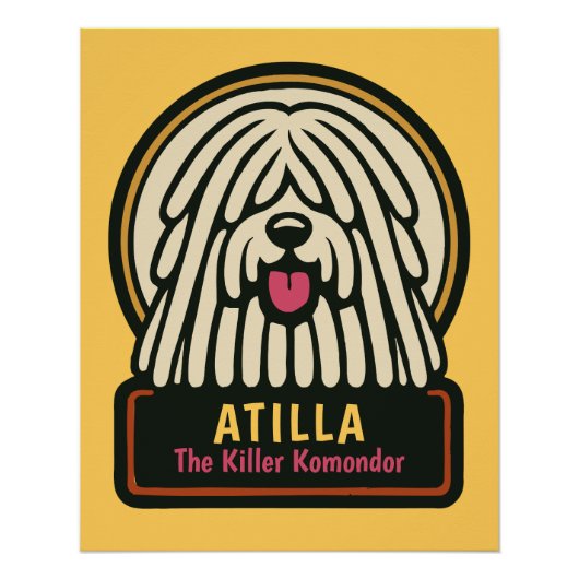 White Shaggy Dog verjaardagsfeestje Perfect Poster (Voorkant)