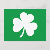 White Shamrock on Irish Green St Patrick's Day Briefkaart (Voorkant)