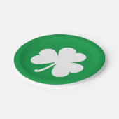 White Shamrock on Irish Green St Patrick's Day Papieren Bordje (Gekanteld)