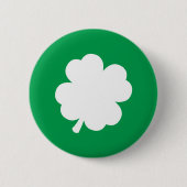 White Shamrock Ronde Button 5,7 Cm (Voorkant)