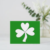 White Shamrock St. Patrick's Day Ierse Succes Briefkaart (Staand voorkant)