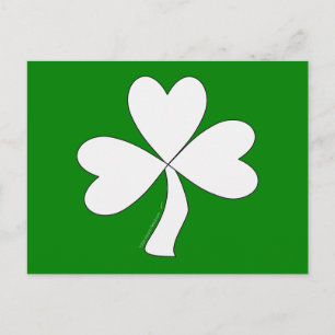White Shamrock St. Patrick's Day Ierse Succes Briefkaart
