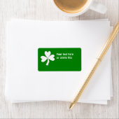 White Shamrock St. Patrick's Day Ierse Succes Etiket (Insitu)
