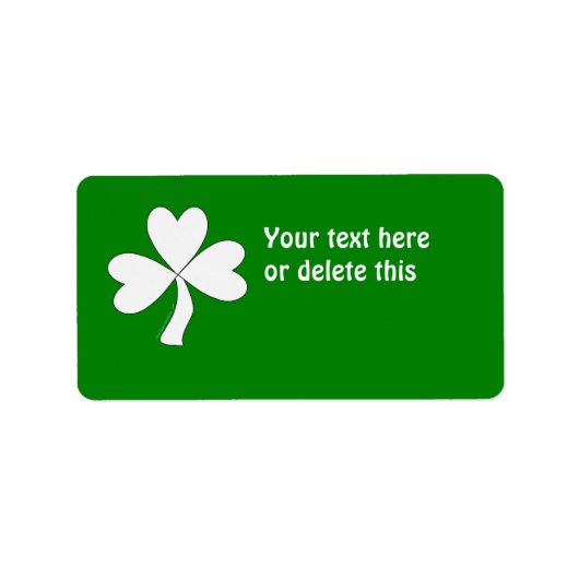 White Shamrock St. Patrick's Day Ierse Succes Etiket (Voorkant)