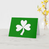 White Shamrock St. Patrick's Day Ierse Succes Kaart (Gele Bloem)