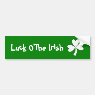 White Shamrock St. Patrick's Day Irish Good Luck Bumpersticker