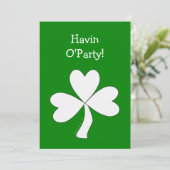 White Shamrock St. Patrick's Day Irish Good Luck Kaart (Staand voorkant)