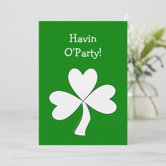 White Shamrock St. Patrick's Day Irish Good Luck Kaart (Staand voorkant)