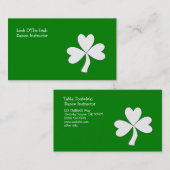 White Shamrock St. Patrick's Day Irish Good Luck Visitekaartje (Voorkant / Achterkant)