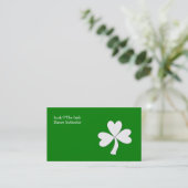 White Shamrock St. Patrick's Day Irish Good Luck Visitekaartje (Staand voorkant)