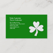 White Shamrock St. Patrick's Day Irish Good Luck Visitekaartje (Achterkant)