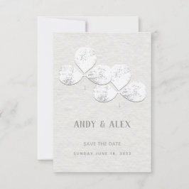 White Shamrock Wedding Save the Date Kaart