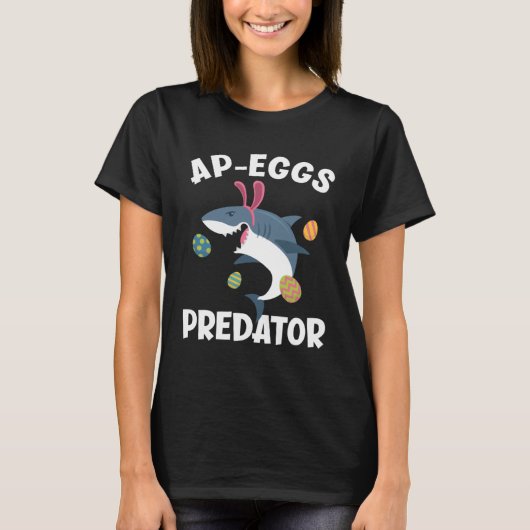 White Shark Easter Bunny Ap Eggs Predator T-shirt (Voorkant)