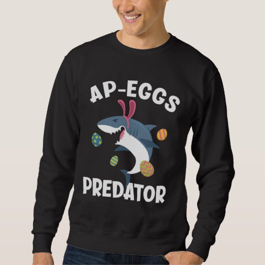 White Shark Easter Bunny Ap Eggs Predator Trui (Voorkant)