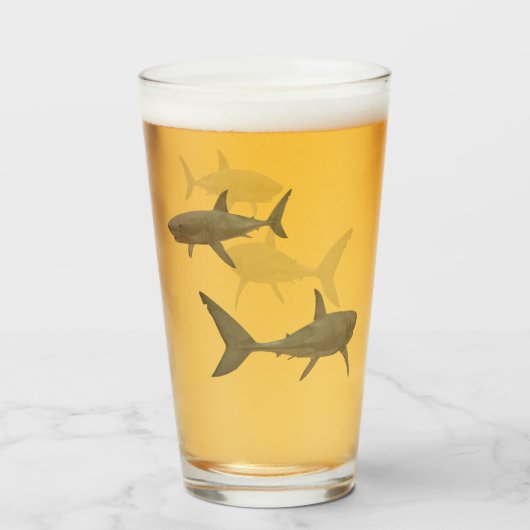 White Shark Glass Glas (Voorkant gevuld)