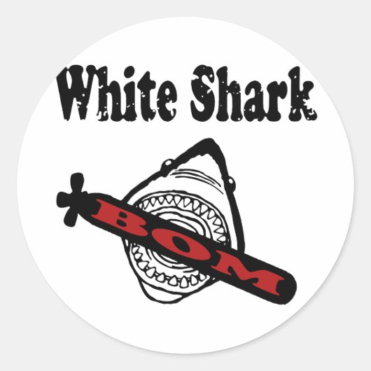 White Shark Ronde Sticker (Voorkant)