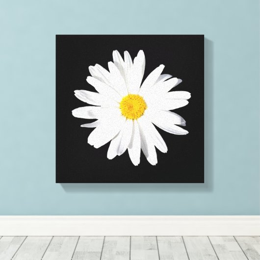 White Shasta Daisy Canvas Print Wall Decor (Insitu (Houten vloer))