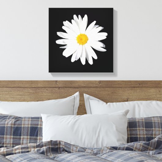 White Shasta Daisy Canvas Print Wall Decor (Insitu (Slaapkamer))