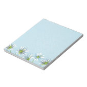 White Shasta Daisy Flower Border Pastel Blue Notitieblok (Linkerzijde)