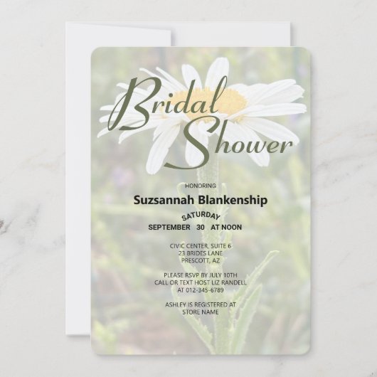 White Shasta Daisy Foto Vrijgezellenfeest Kaart (Voorkant)