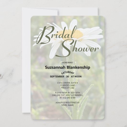 White Shasta Daisy Foto Vrijgezellenfeest Kaart (Voorkant)