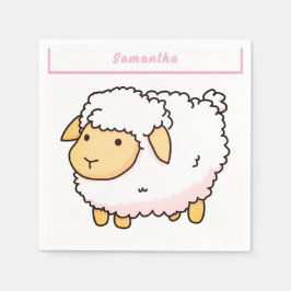 White Sheep Schattige licht gepersonaliseerd Servet