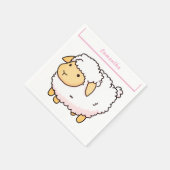 White Sheep Schattige licht gepersonaliseerd Servet (Hoek)