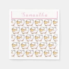 White Sheep Schattige licht gepersonaliseerd Servet