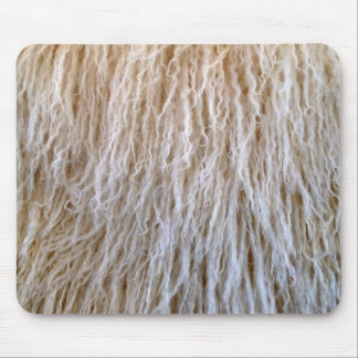 White Sheepskin Fur Design Muismat
