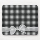 White Sheer Bow on Gingham Muismat (Voorkant)