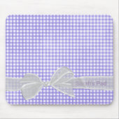 White Sheer Bow on Gingham Muismat (Voorkant)
