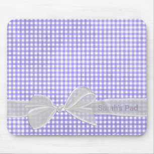 White Sheer Bow on Gingham Muismat