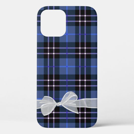 White Sheer Bow op Blue Play Case-Mate iPhone Case (Achterkant)